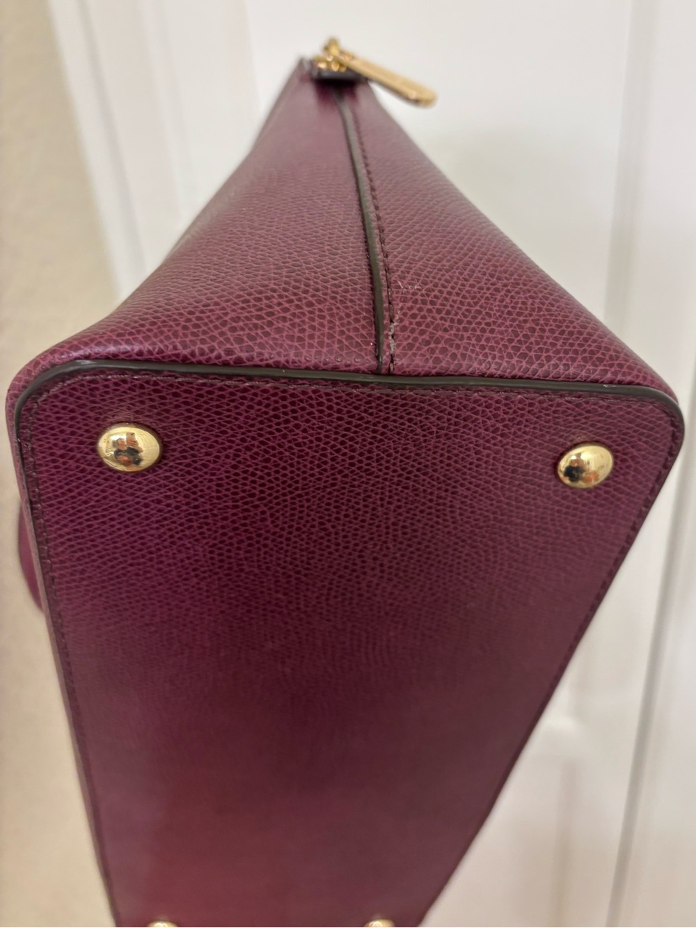 Michael Kors plum pebbled leather Cindy domed satchel - Picture 5 of 11